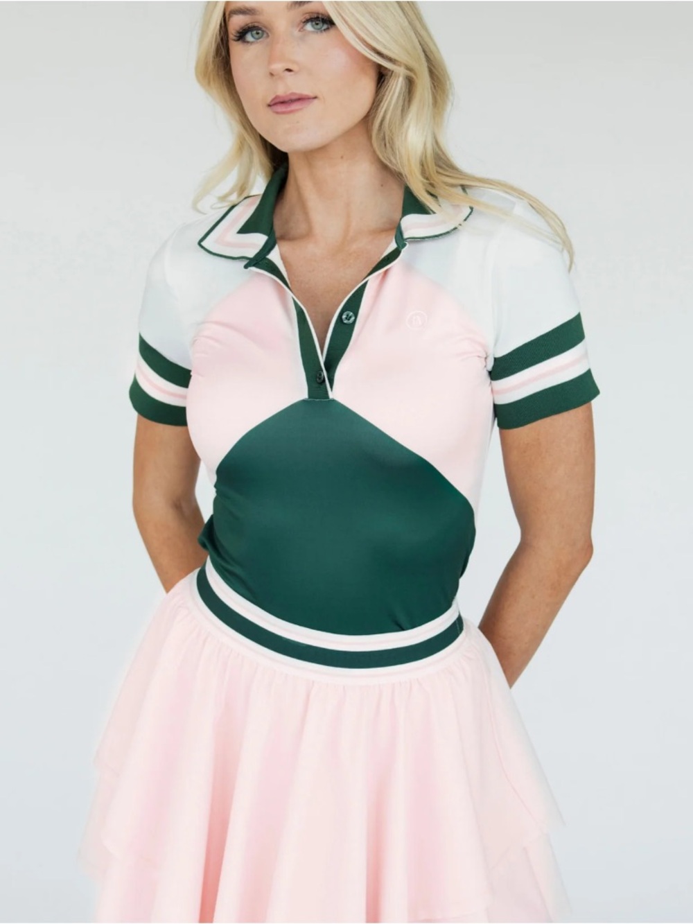 NWT Fore All Betty Polo Shirt in Chevron Pink